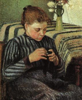 卡米耶 畢沙羅 Girl Sewing